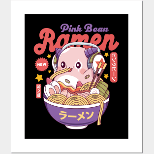 Pink Bean Ramen Kawaii Posters and Art